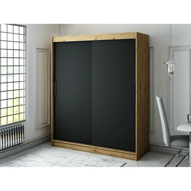 Skriňa Halifax T 180 Dub Artisan/čierna,6