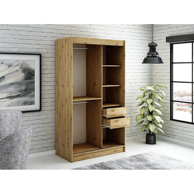 Skriňa Halifax T 120 Dub Artisan/čierna