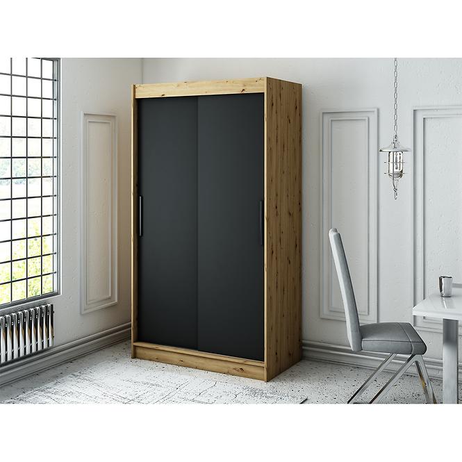 Skriňa Halifax T 120 Dub Artisan/čierna