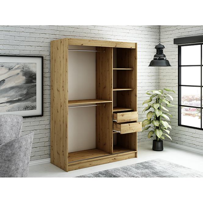 Skriňa Halifax T 150 Dub Artisan/čierna