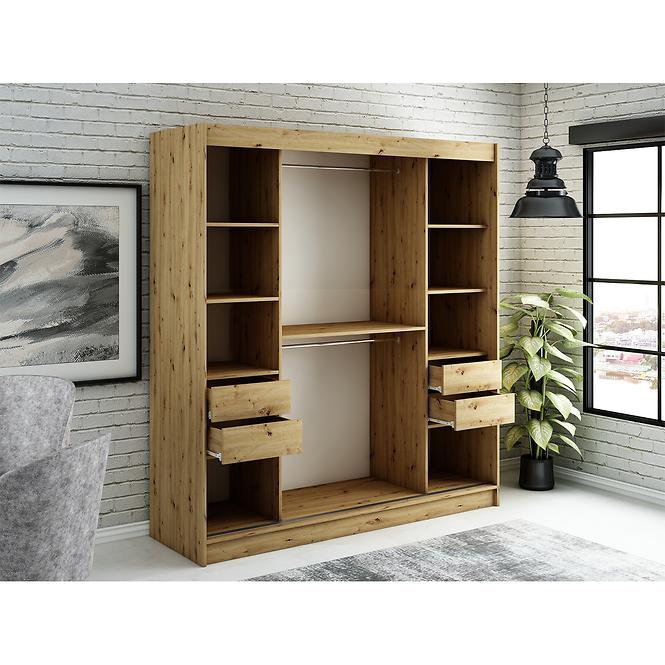 Skriňa Halifax T 200 Dub Artisan/čierna