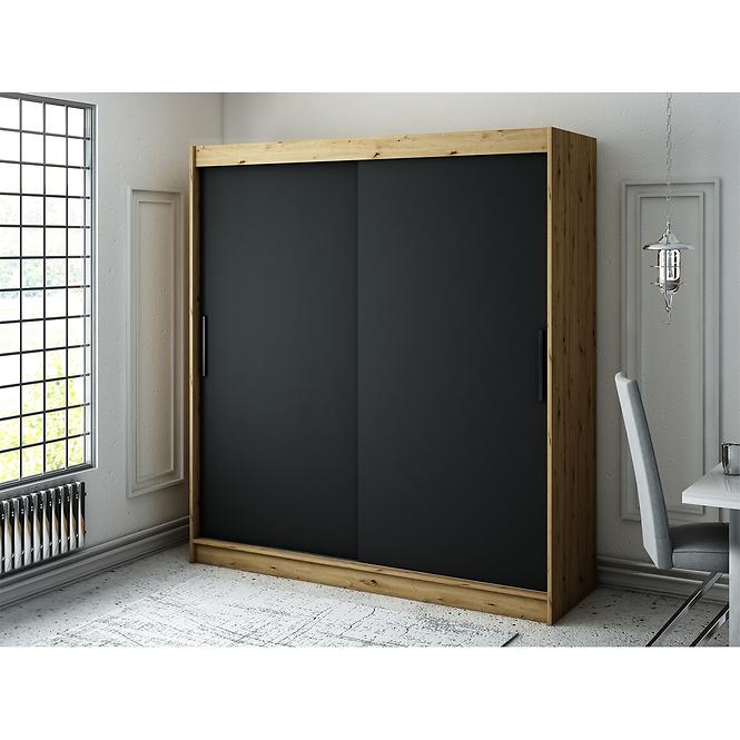 Skriňa Halifax T 200 Dub Artisan/čierna
