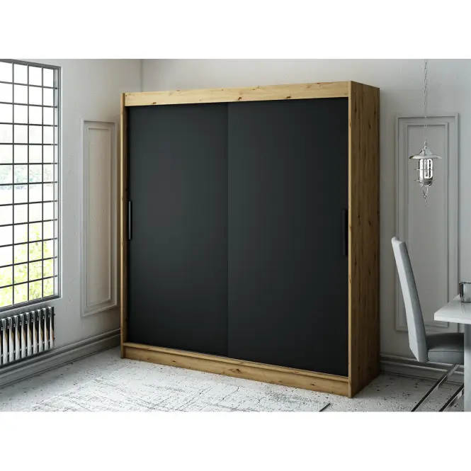 Skriňa Halifax T 200 Dub Artisan/čierna,6