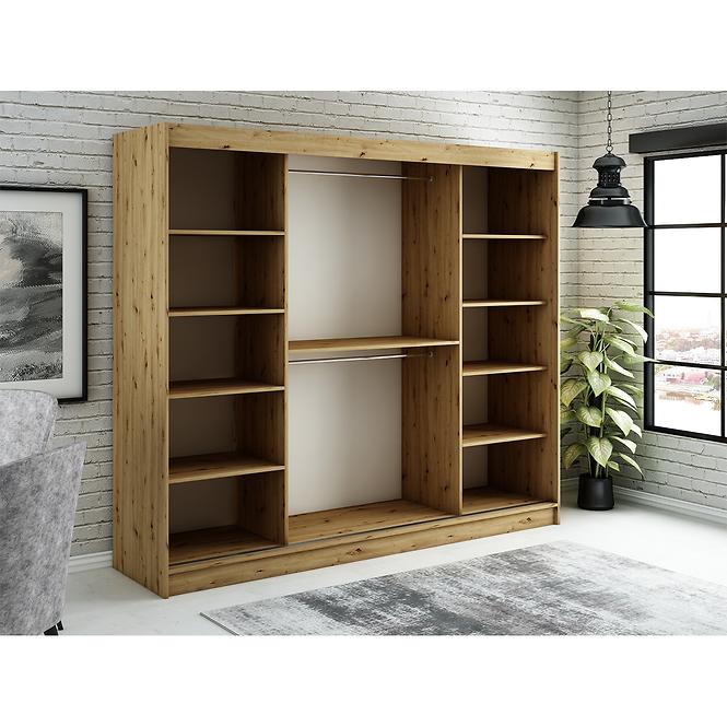 Skriňa Halifax T 250 Dub Artisan/čierna