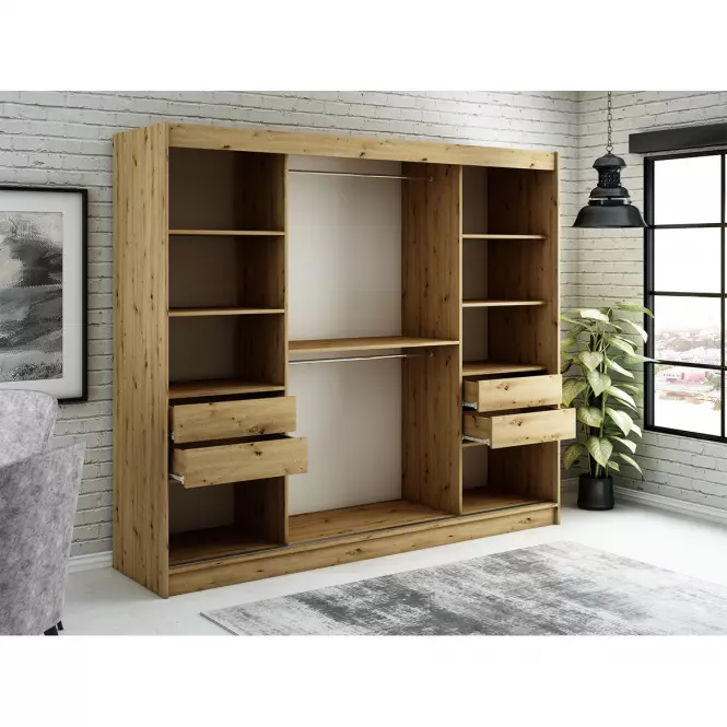 Skriňa Halifax T 250 Dub Artisan/čierna