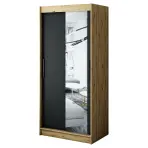 Skriňa Halifax T2 100 Dub Artisan/čierna/Zrkadlo
