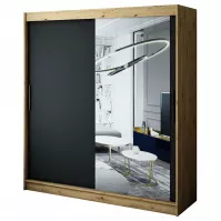 Skriňa Halifax T2 200 Dub Artisan/čierna/Zrkadlo Skriňa Halifax T2 200 Dub Artisan/čierna/Zrkadlo