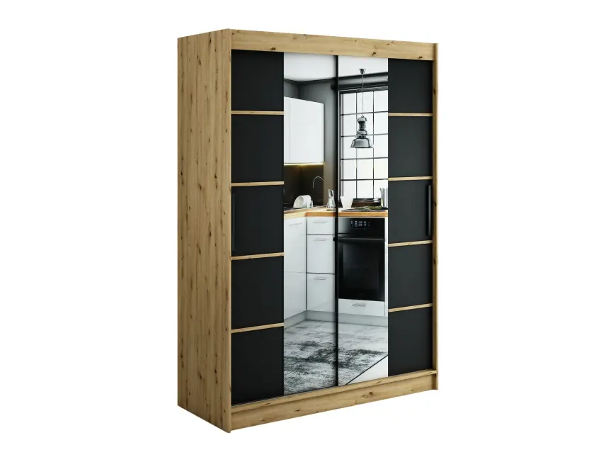 Fotografia produktu: Skriňa Halifax V4 150 Dub Artisan/čierna/Zrkadlo
