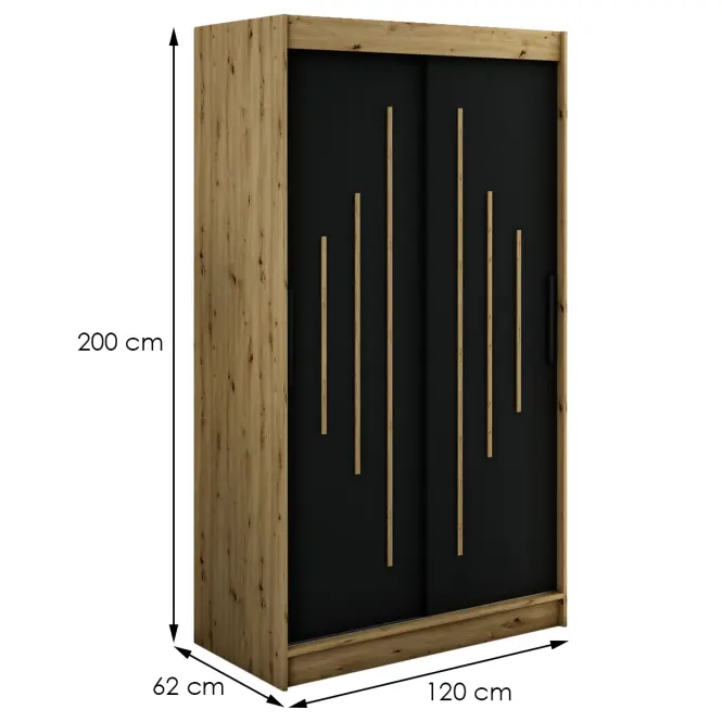 Skriňa Halifax Y 120 Dub Artisan/čierna,2