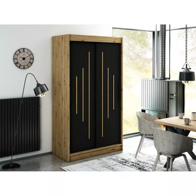 Skriňa Halifax Y 120 Dub Artisan/čierna