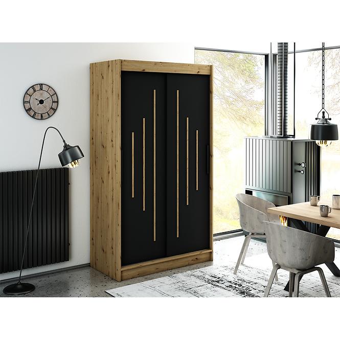 Skriňa Halifax Y 120 Dub Artisan/čierna