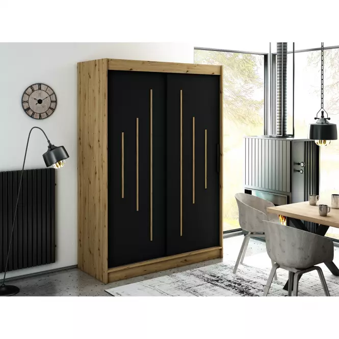 Skriňa Halifax Y 150 Dub Artisan/čierna