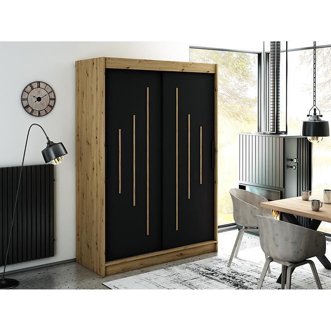 Skriňa Halifax Y 150 Dub Artisan/čierna