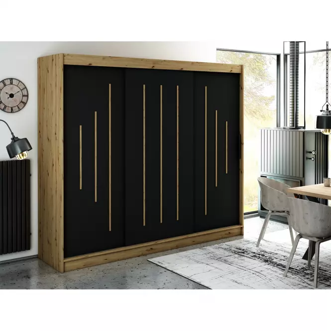 Skriňa Halifax Y 250 Dub Artisan/čierna
