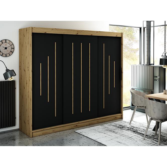 Skriňa Halifax Y 250 Dub Artisan/čierna