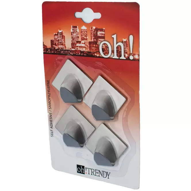 Háčik Trendy samolep. Karo (4 ks) Oceľový