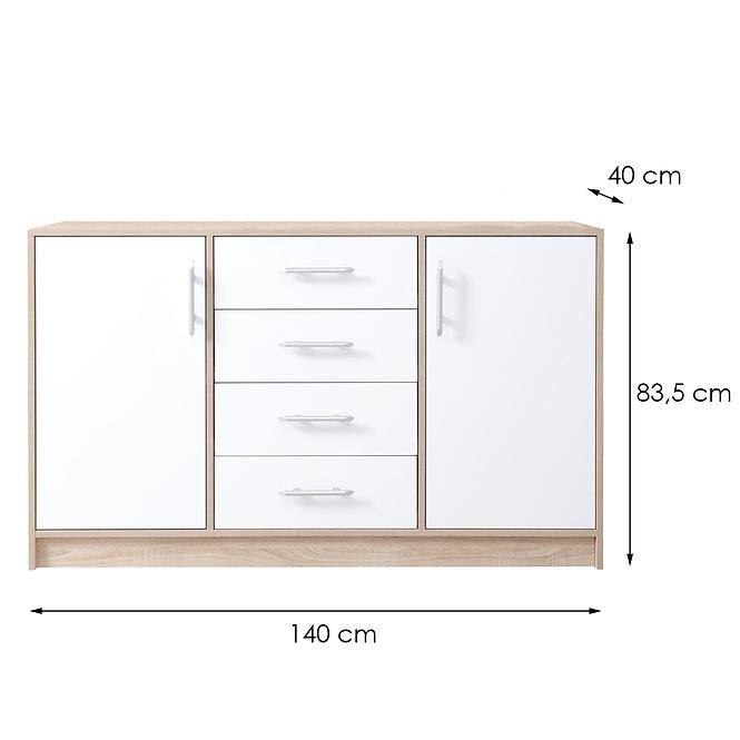 Komoda Smart SRK1 dub sonoma / biely