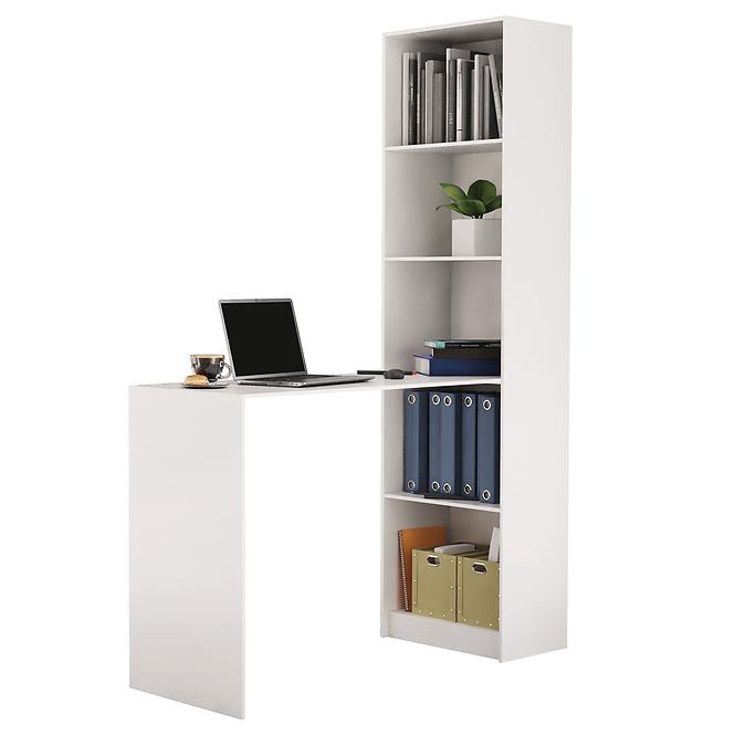 Písací stôl + Regál R50 biela mat,2