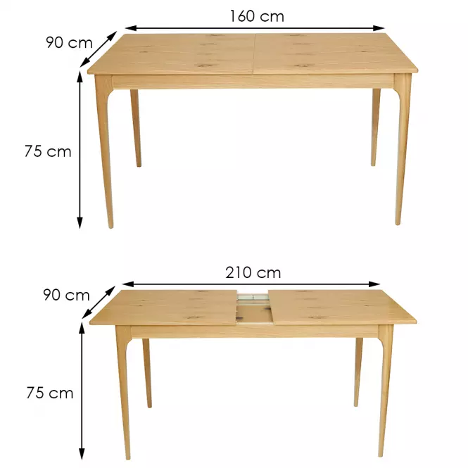 Rozkladací stôl Boguś 160/210x90cm dub