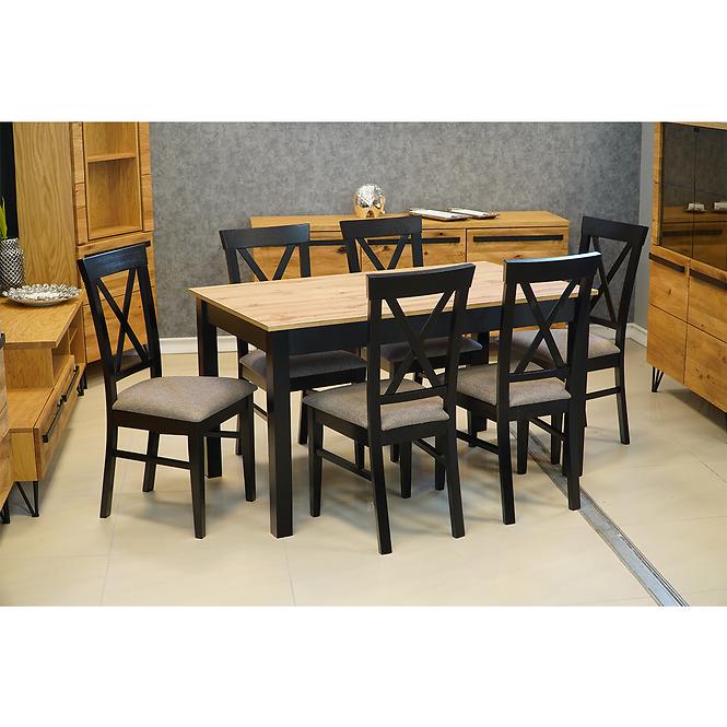 Rozkladací stôl St30 Jarek 140/180x80cm dub wotan, čierne nohy