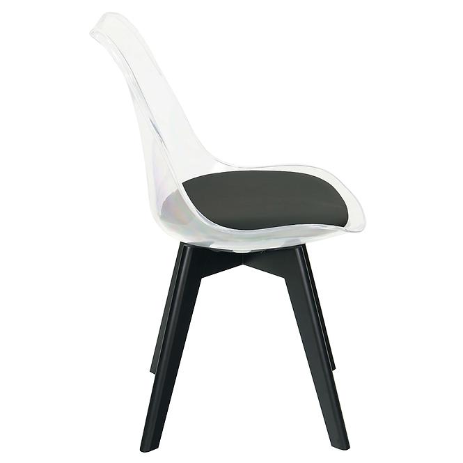 Stolička Camila transparentná/čierne sedadlo/čierne nohy,3