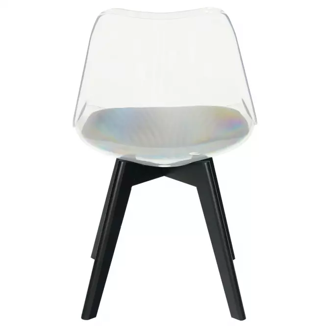 Stolička Camila transparentná/čierne sedadlo/čierne nohy