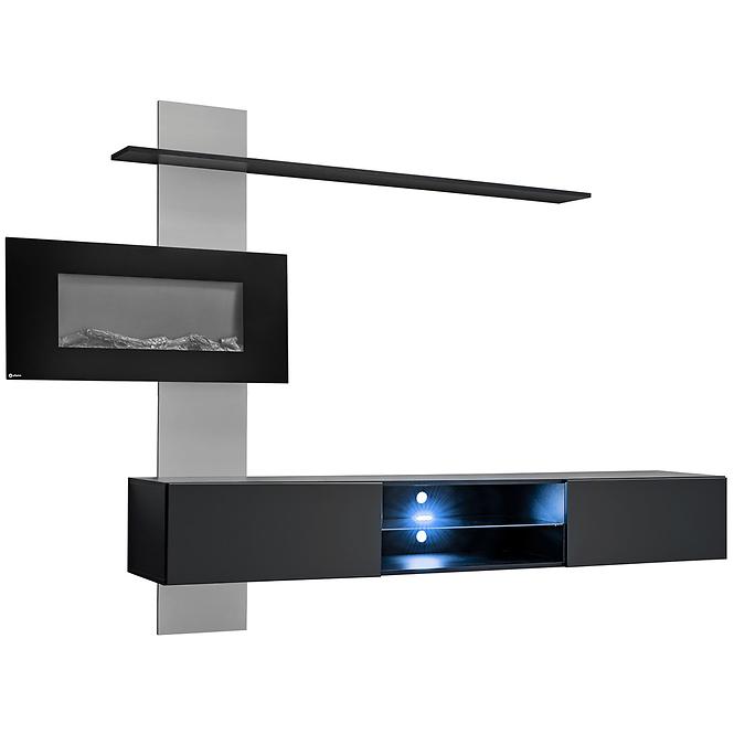 Obývacia stena Flame E + elektrický krb,2