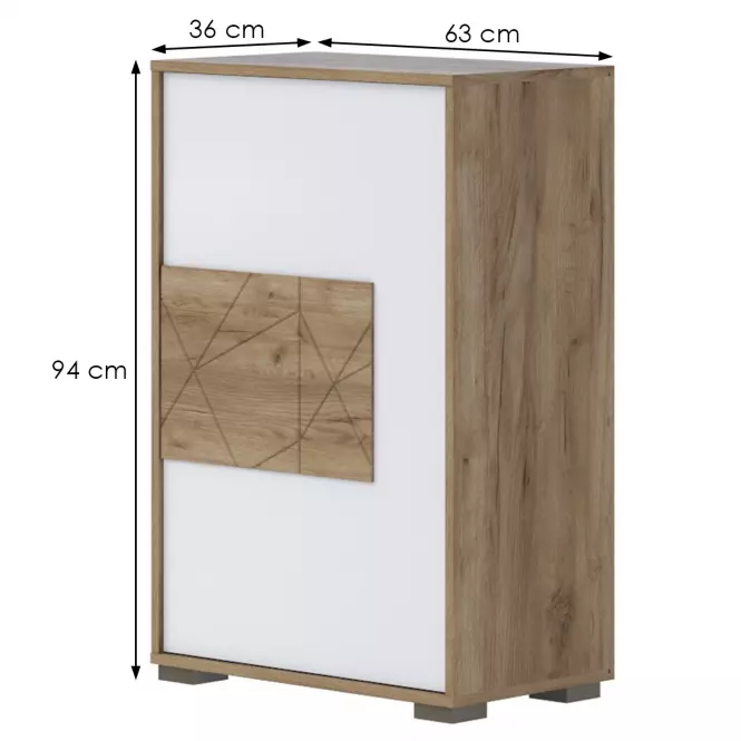 Komoda Stela Cpl1 lakovaná Tobacco Oak/Crystal White
