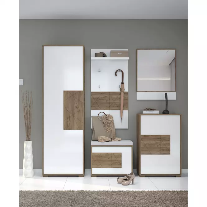 Komoda Stela Cpl1 lakovaná Tobacco Oak/Crystal White
