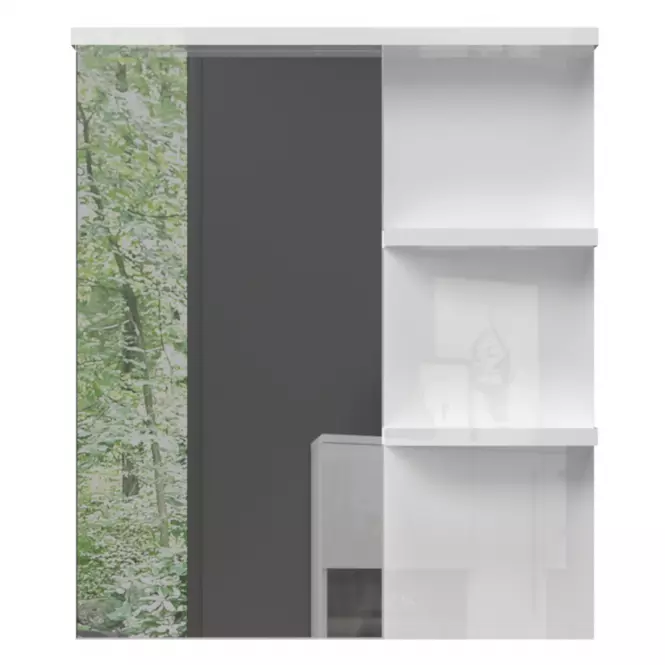 Zrkadlo Led+Półki Piano Ogp Biely Lesk