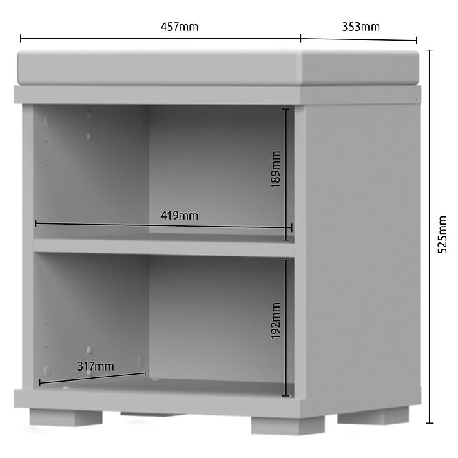 Skrinka na topánky Piano lakovaná K1 Biely Lesk