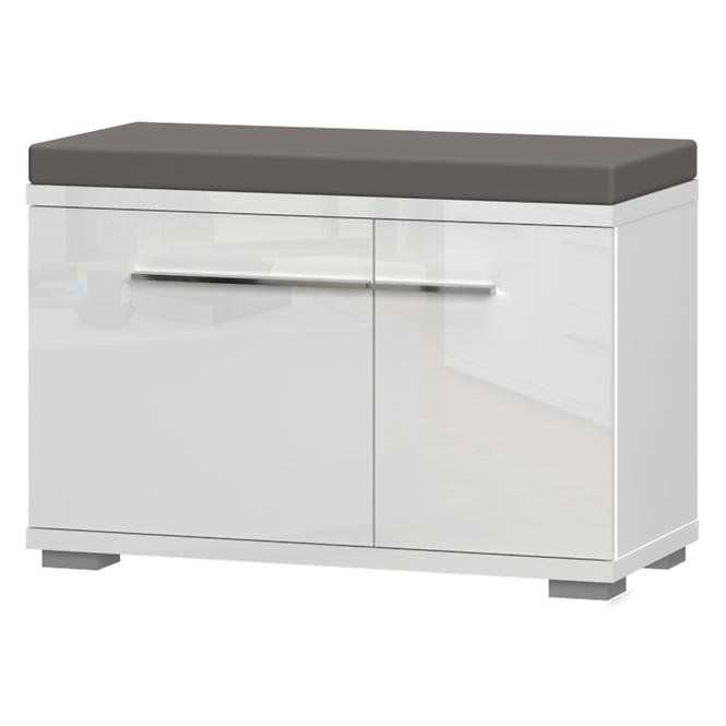 Skrinka na topánky Piano K2 lakovaná biely lesk