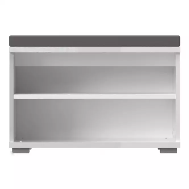Skrinka na topánky Piano K2 lakovaná biely lesk,4