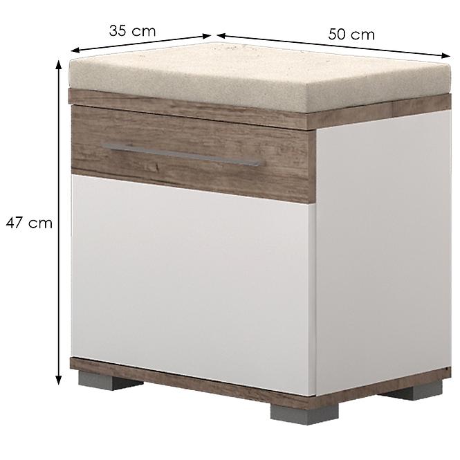 Skrinka na topánky Azur K1 Dark Nebraska/White,2