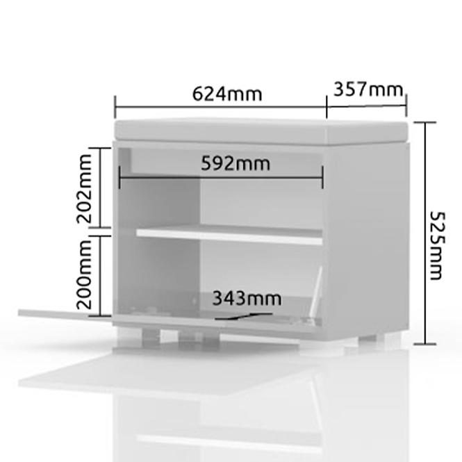 Skrinka na topánky Stela K1 lakovaná Tobacco Oak/Crystal White