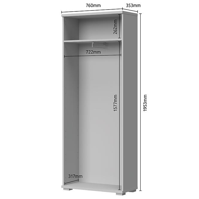 Skriňa 2d Piano V2og lakovaná Biely Lesk
