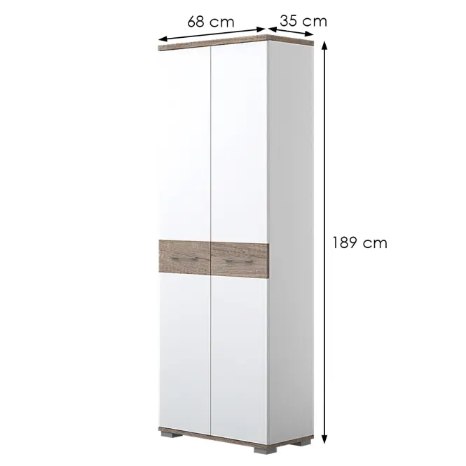 Skriňa Azur V2 Dark Nebraska/White,2