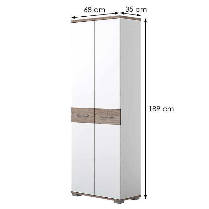 Skriňa Azur V2 Dark Nebraska/White,2