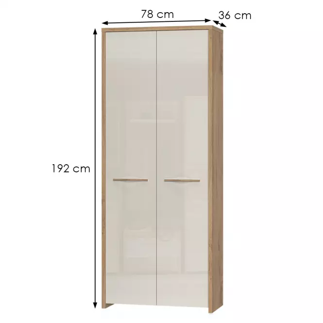 Skriňa 2d Gala V2 lakovaná Pacific Walnut/Beige