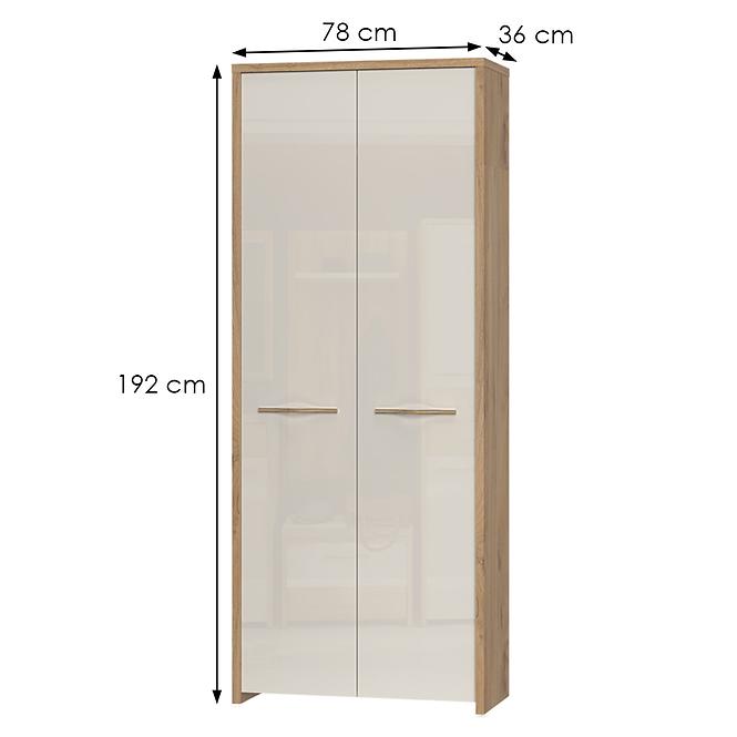 Skriňa 2d Gala V2 lakovaná Pacific Walnut/Beige