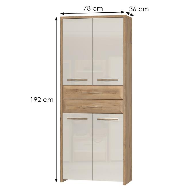 Skriňa 4d2s Gala V42 lakovaná Pacific Walnut/Beige