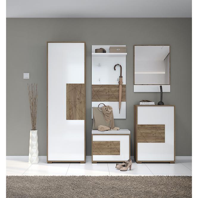 Skriňa 1d Stela V1 lakovaná Tobacco Oak/Crystal White