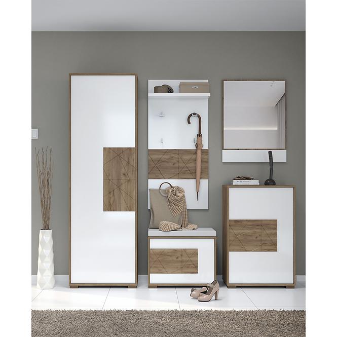 Skriňa 1d Stela V1 lakovaná Tobacco Oak/Crystal White
