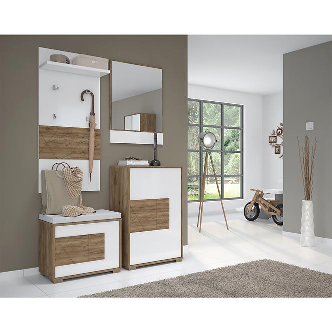 Skriňa 1d Stela V1 lakovaná Tobacco Oak/Crystal White