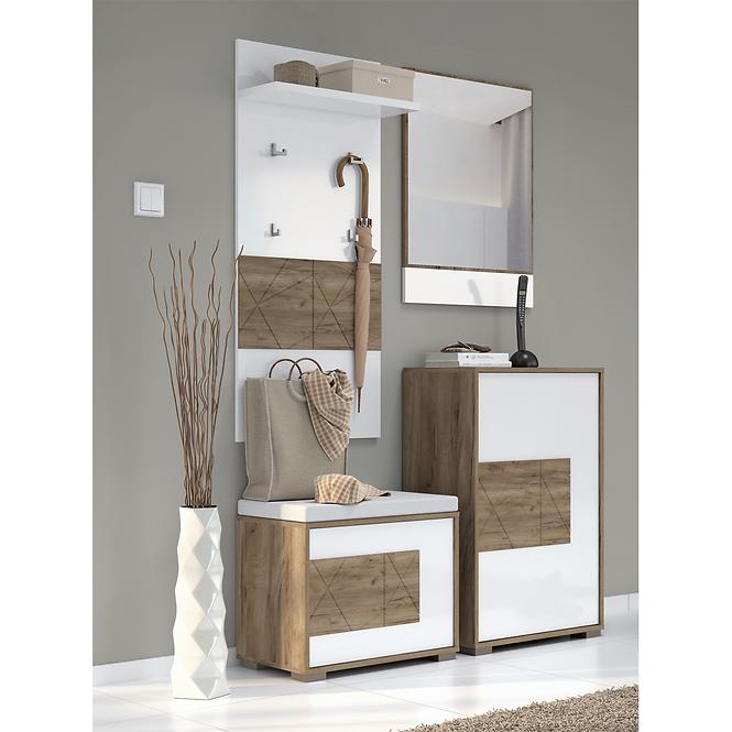 Skriňa 1d Stela V1 lakovaná Tobacco Oak/Crystal White