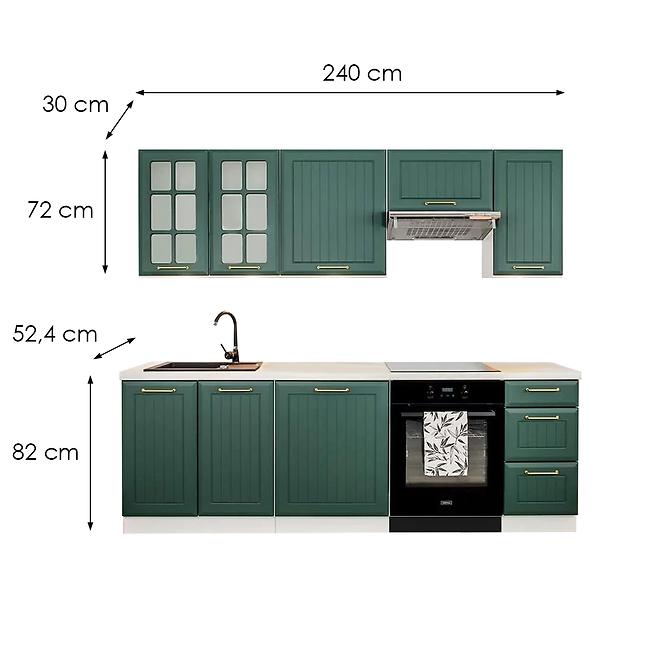 Kuchynská linka Irma 180/240 zelená mat