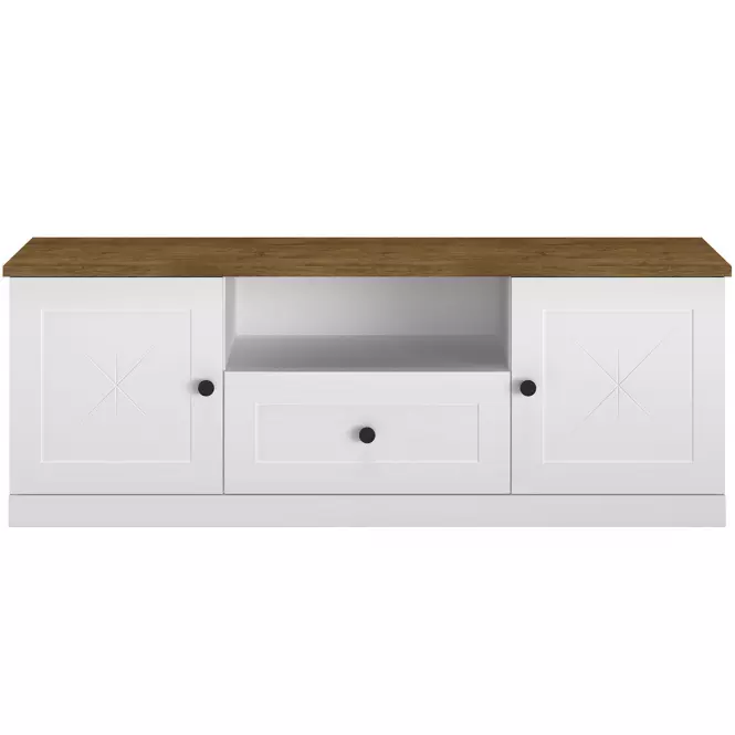 TV stolík Lille 09 2D1S biela mat/dub lefkas