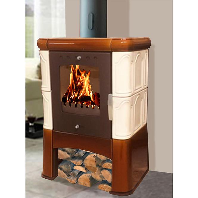 Krbové kachle Piccolo II drab-goldbrown 6kw