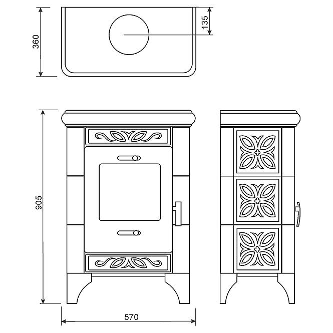 Krbové kachle Belluno II green 6kw