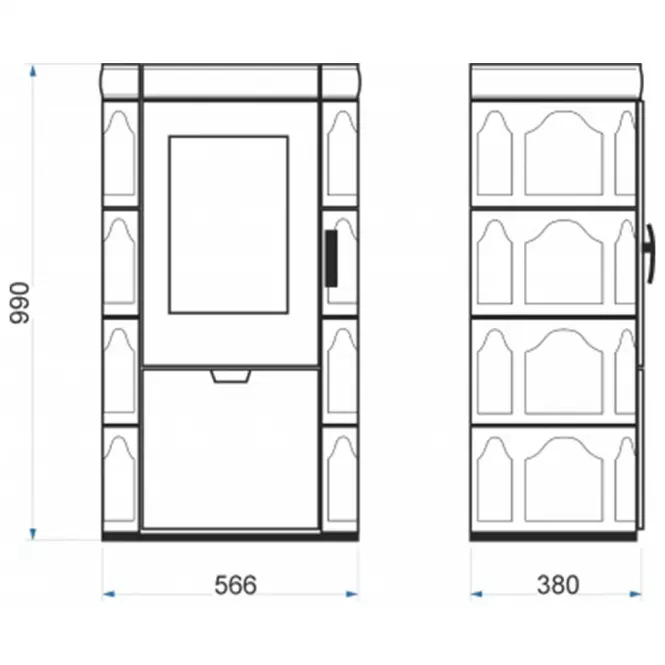 Krbové kachle Bergamo II goldbrown 7kw